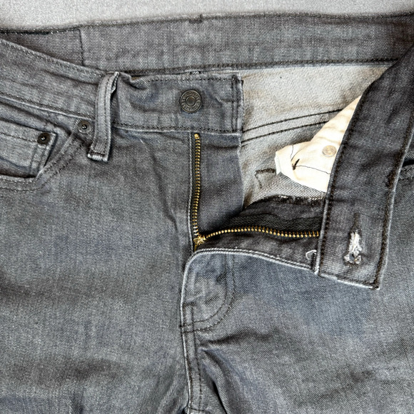 Levis 511 Jeans Men’s Size 32x32 Black Slim Fit Stretch Goth Grunge Black Label - Picture 8 of 10